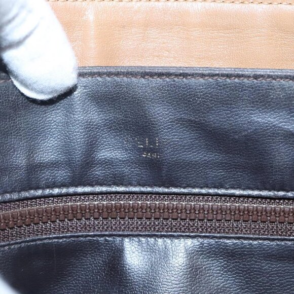 CELINE Macadam Canvas Shoulder Bag PVC Beige Gold Auth nb297 - Picture 10 of 16